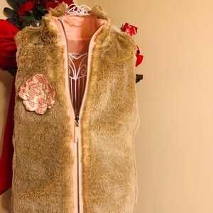 Just in from The Gap Tan faux fur reversible zip Vest
